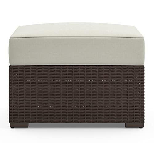 Homestyles 6800-90 Palm Springs Outdoor Ottoman, 1 Seat, Brown - CookCave