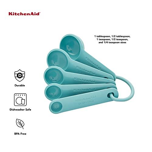 KitchenAid Measuring Spoons, Set Of 5, Aqua Sky - CookCave