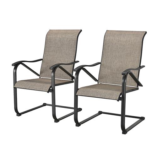 LOKATSE HOME Sling Patio Dining Set of 2 Outdoor Chairs Poolside Balcony Garden Porch, Black Frame - CookCave