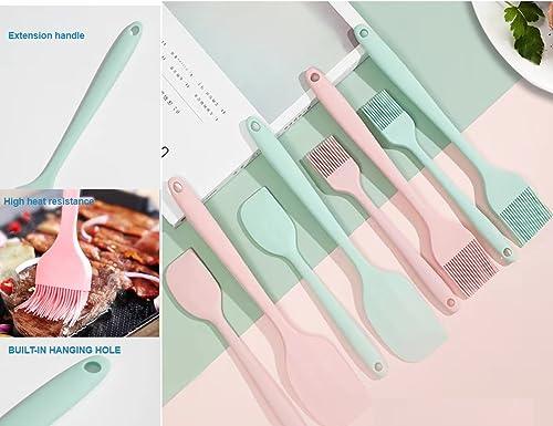 WinAimer Premium Silicone Basting Brush Set of Two Heat Resistant Long Handle Pastry Brush for Grilling, Baking, BBQ and Cooking, Solid Core and Hygienic Solid Coating (Green) (2, pink) - CookCave