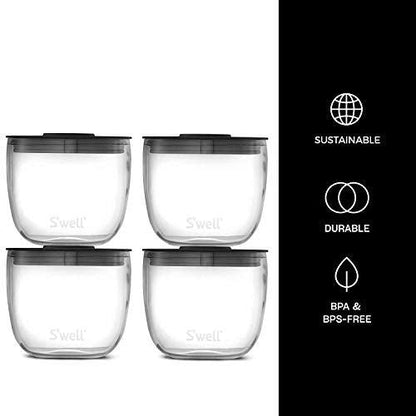 S'well Prep Food Glass Bowls - Set of 4, 12oz - Make Meal Easy and Convenient - Leak-Resistant Pop-Top Lids - Microwavable and Dishwasher-Safe, clear (14212-B20-69900) - CookCave