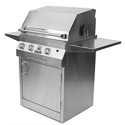 Solaire 27-Inch Deluxe Infrared Natural Gas Grill on Square Cart Base with Rotisserie Kit, Stainless Steel - CookCave