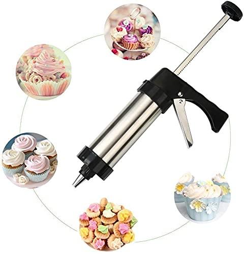 Cookie Press Set, Stainless Steel Cookie Maker Biscuit Press Icing Gun Set with 13 Metal Cookie Press Discs for Cake Decoration - CookCave