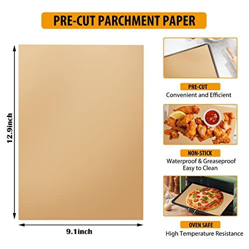 200 Pcs Parchment Paper Sheets 9 x 13 Inches, Precut Parchment Paper for Baking, Air Fryer Disposable Paper Liner, HOFHTD Non-Stick Cooking Papers for Grilling, Frying, Steaming - CookCave