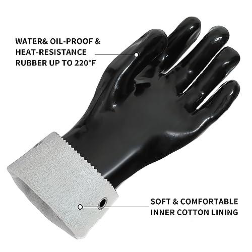 GAGAQI Insulated BBQ Gloves Heat Resistant/Flexible/No Stiff/Easy to Grip/No Smell/Food Grade，for Grill/Smoker/Cooking/Pit/Barbecue,Waterproof Grilling Gloves,Meat Gloves,Smoker Accessories - CookCave