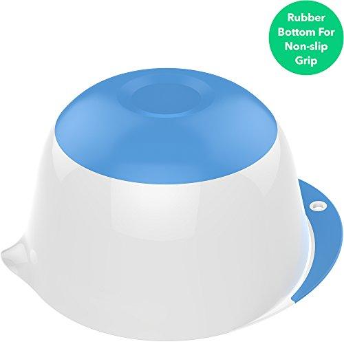 Vremi 3 Piece Plastic Mixing Bowl Set - Nesting Mixing Bowl with Rubber Grip Handles Easy Pour Spout and Non Slip Bottom - Three Sizes Small Large Capacity for Kitchen Baking or Salad - White Multi - CookCave