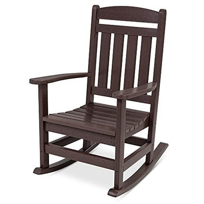 Best Choice Products All-Weather Rocking Chair, Indoor Outdoor HDPE Porch Rocker for Patio, Balcony, Backyard, Living Room w/ 300lb Weight Capacity, Contoured Seat - Brown - CookCave