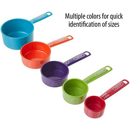 Farberware Professional Plastic Measuring Cups with Coffee Spoon, Set of 5, Colors may vary - CookCave