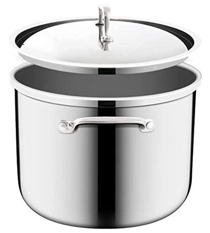 Nuwave Designs-Tri-Ply 18/10 Entire Stainless Steel Stockpot With Lid, Commercial Grade, Free of PTFE PFOA PFOS, 10-Yeär Wärranty(12QT) - CookCave