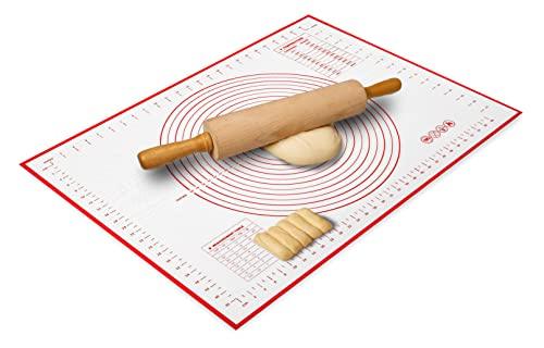 Silicone Baking Mat with Measurements 17 x 25 Inch, Food-Grade Non-Stick Pastry Rolling Sheet - CookCave