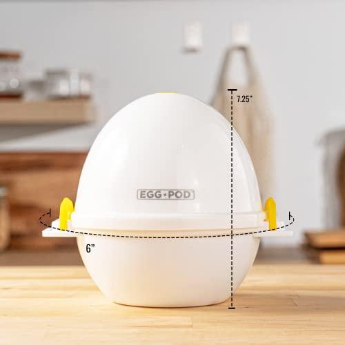 Eggpod by Emson Egg Cooker Wireless Microwave Hardboiled Egg Maker, Cooker, Egg Boiler & Steamer, 4 Perfectly-Cooked Hard boiled Eggs in Under 9 minutes As Seen On TV - CookCave