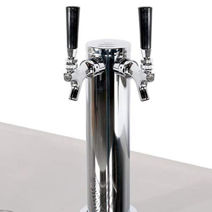 PEAKCOLD 2 Door Commercial Beer Dispenser - Double Tap Keg Cooler - Kegerator; 48" W - CookCave