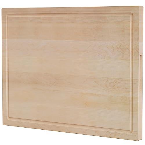 XXL Wood Cutting Board for Kitchen. American Hard Maple Butcher Block Conditioned with Beeswax, Flaxseed Oil & Lemon Oil. 24" x 18" x 1.2" Chopping Board by Ziruma. - CookCave