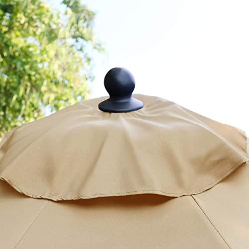 Sunnyglade 9Ft Patio Umbrella Outdoor Table Umbrella with 8 Sturdy Ribs (Tan) - CookCave