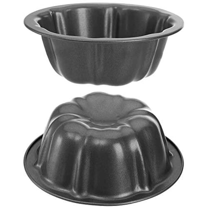 ZENFUN Set of 10 Mini Fluted Tube Pan, 4 Inch Carbon Steel Fluted Cake Mold Cup with Flower Shape, Nonstick Cake Pan Mini Tube Oven Baking Mold for Cupcake, Bread, Bavarois, Brownie, Grey - CookCave