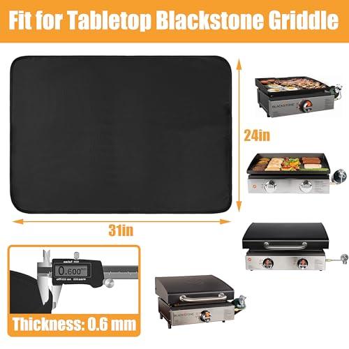 Heat Resistant Grill Mats for Outdoor Grill Fit Blackstone 17 & 22 Inch Griddle to Protect Your Prep Table and Outdoor Grill Table, Fire Proof & Water Proof & Oil Proof BBQ Mat - CookCave