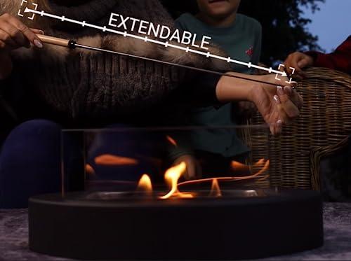 Moon & Starz Tabletop Fire Pit –Tabletop Fire Pit Bowl with 2 Extendable Roasting Sticks – Mini Fire Pit with Bonfire, Parties, Smores – Smokeless and Odorless Portable Table Top Fire Pit - CookCave