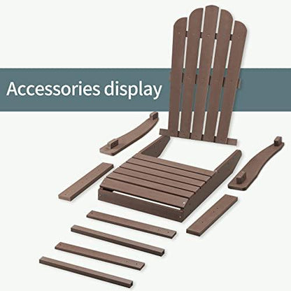 EFURDEN Adirondack Chair, Polystyrene, Weather Resistant & Durable Fire Pits Chair for Lawn and Garden, 350 lbs Load Capacity with Easy Assembly (Brown, 1 pc) - CookCave