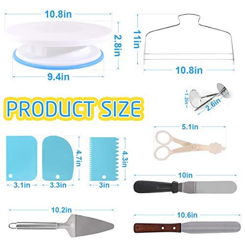 114Pcs Cake Decorating Supplies Kit for Beginners, Cupcake Decorating Tools Baking Supplies Set for Kids and Adults, Cake Turntable Stands, Piping Tips & Bags, Icing Smoother & Spatulas - CookCave