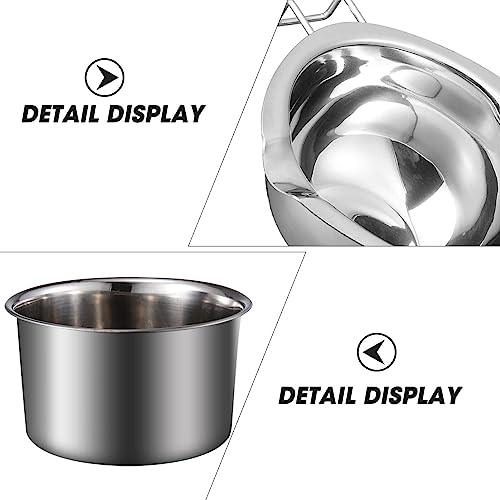 EXCEART 1 Set Double Boiler Pot Stainless Steel Water Boiling Melting Pot with Dual Pour Spout for Candle Butter Chocolate Cheese Caramel 400ml - CookCave