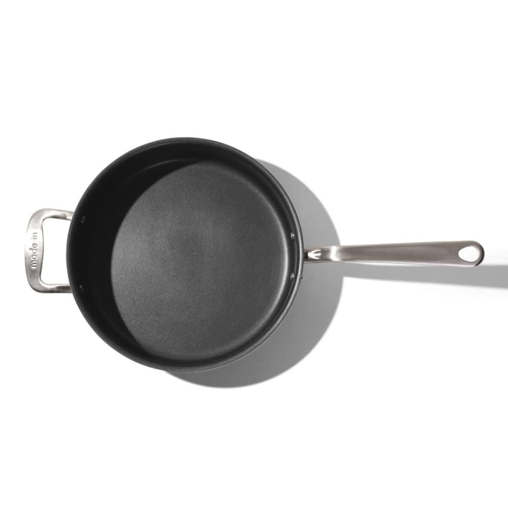 Made In Cookware - 3.5 Quart Non Stick Saute Pan With Lid - 5 Ply Stainless Clad - Professional Cookware - Made in Italy - Induction Compatible - CookCave