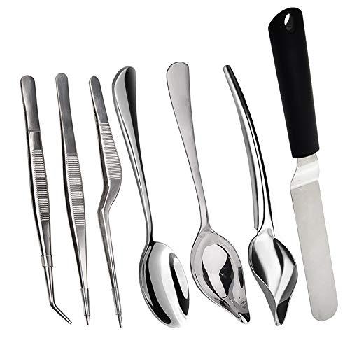 Tangoowal Culinary Specialty Tools,Professional Chef Plating Kit, 7 Piece, Stainless Steel - CookCave