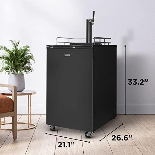 Commercial Cool Beer Kegerator, 6.1 Cu. Ft. Extra Large Capacity Beer Machine with 2-Shelf Fridge - CookCave