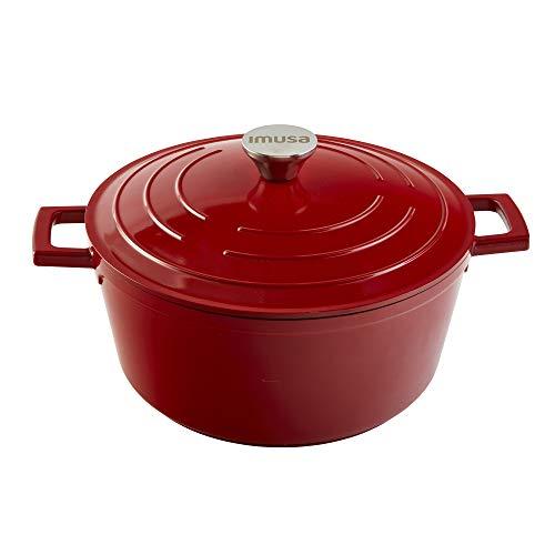 IMUSA USA, Red 5 Quart Cast Aluminum Dutch Oven With Stainless Steel Knob - CookCave