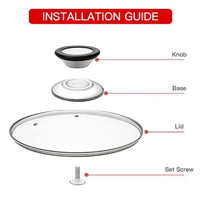 Tempered Glass Lid with Heat Resistant Handle,10.5"/26cm, Clear - CookCave