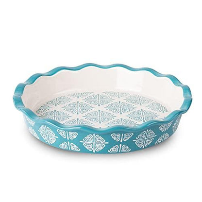 Wisenvoy Pie Pan Ceramic Pie Dish Turquoise Pie Plate Porcelain Deep Dish Pie Pan Non-Stick Pie Pans - CookCave