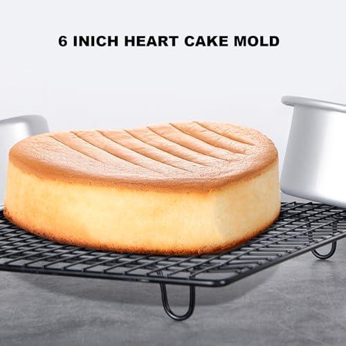 Gvhntk Heart Shaped Cake Pan 6 Inch Aluminum Cake Pans Heart Cake Tin Baking Cake Mold for Valentine's Day Weddings Birthday Party - CookCave