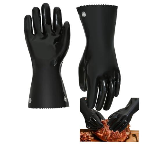 GAGAQI Insulated BBQ Gloves Heat Resistant/Flexible/No Stiff/Easy to Grip/No Smell/Food Grade，for Grill/Smoker/Cooking/Pit/Barbecue,Waterproof Grilling Gloves,Meat Gloves,Smoker Accessories - CookCave
