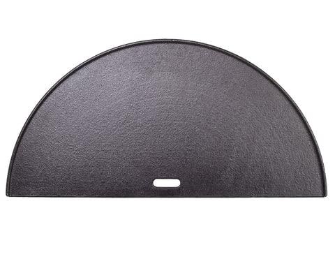 Half Moon Cast Iron Reversible Griddle for Large Big Green Egg and 18-Inch Kamado Grills - CookCave