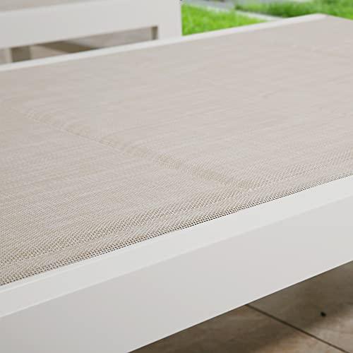 Ulaxfurniture Outdoor Lounge Chair, Aluminum Chaise Chair, Adjustable Lounger Recliner with Wheels and Padded Quick Dry Foam for Patio (2 x Chair, Beige) - CookCave