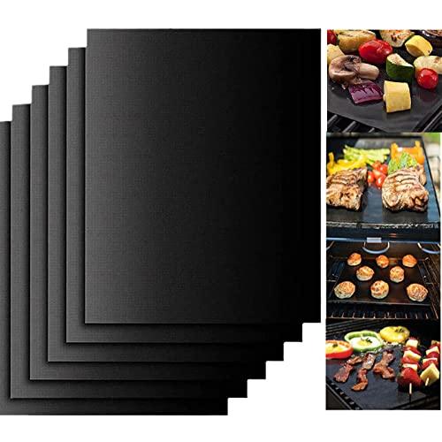 Grill Mats for Outdoor Grill Set of 6 BBQ Grill Mat Non-Stick Reusable Heavy Duty Grilling Mats Teflon Grill Sheets Grill Tools BBQ Accessories for Charcoal Grill Gas Electric Smokers Barbecue Camping - CookCave