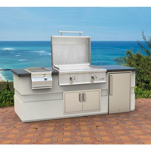 Stanbroil 28-Inch Premium Built-In Liquid Propane Griddle for Outdoor Kitchen Grill, Durable Stainless Steel 2-Burner Flat Top Grill with Lid for BBQ Island, 34,000 BTUs - CookCave