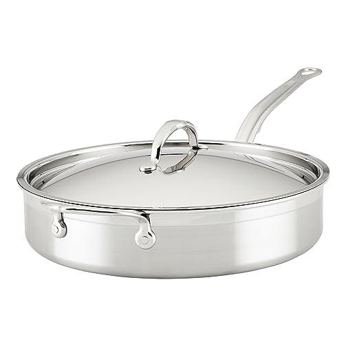 Hestan - ProBond Collection - Professional Clad Stainless Steel TITUM Nonstick Sauté Pan with Lid, Induction Cooktop Compatible, Made without PFOAs (5-Quart) - CookCave