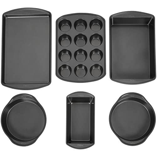 Wilton Perfect Results Premium Nonstick Bakeware Essentials Set - Perfect for Everyday Use and Baking Cookies, Cupcakes, Cakes, Steel, 6-Piece - CookCave