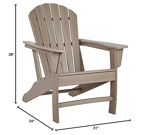 Signature Design by Ashley Sundown Treasure Outdoor Patio HDPE Adirondack Chair, Light Brown - CookCave