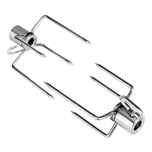 Skyflame Universal 304 Stainless Steel Rotisserie Meat Forks - Fits 1/2-Inch and 3/8-Inch Hexagon & 3/8-Inch and 5/16-Inch Square & 1/2-Inch Round Spit Rods - CookCave