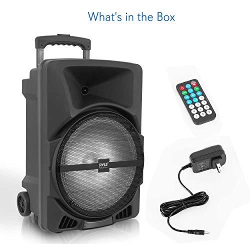 Pyle Wireless Portable PA Speaker System -1200W High Powered Bluetooth Compatible Indoor&Outdoor DJ Sound Stereo Loudspeaker wITH USB MP3 AUX 3.5mm Input, Flashing Party Light & FM Radio -PPHP1544B - CookCave