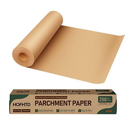 Parchment Paper for Baking, 15 in x 200 ft Air Fryer Disposable Paper Liner, Non-Stick Unbleached Parchment Paper Roll, HOFHTD Baking Paper Roll for Grilling, Steaming, Pans, Oven - CookCave