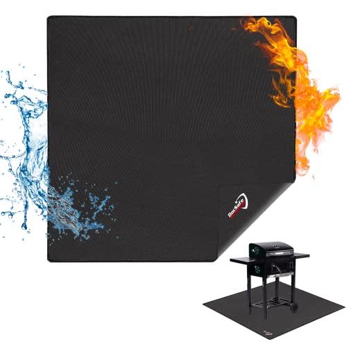 DocSafe Large Under Grill Mat 48" Square Fire Pit Mat,4 Layers Fireproof Mat Grill Pads Protect for Deck,Patio,Outdoor Charcoal,Smokers,Wood Floor,Indoor Fireplace Mat,Reusable Oil-Proof＆Waterproof - CookCave