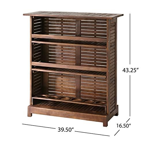 Christopher Knight Home Riviera Acacia Non-FSC KD Wood Bar, Rich Mahagony, Dimensions: 39.40”L x 16.50”W x 43.30”H - CookCave