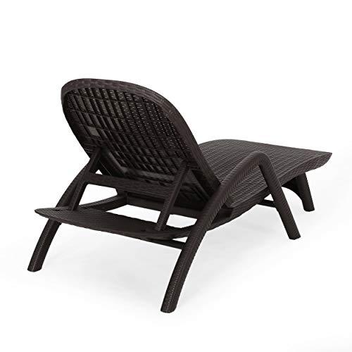 Christopher Knight Home Blanche Outdoor Faux Wicker Chaise Lounge, Dark Brown - CookCave