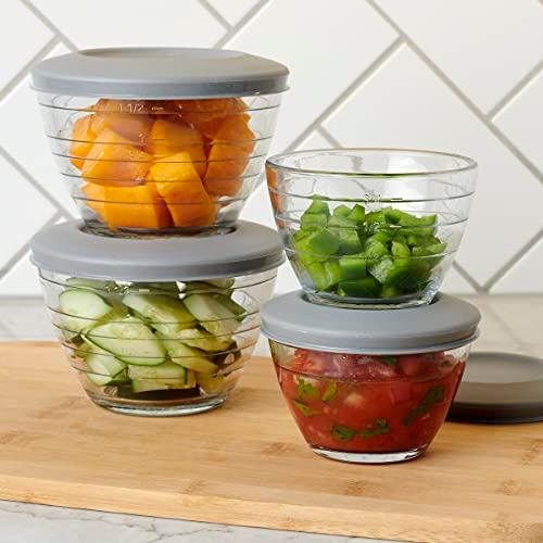 Anchor Hocking 4-IN-1 PREP BOWLS. 6 Piece set (3 Bowls and 3 lids) - CookCave