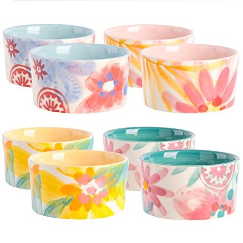 SPICE BY TIA MOWRY Goji Blossom 8-Piece Hand-Painted Ramekin Set - CookCave