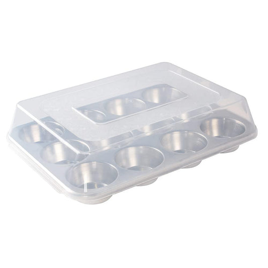 Nordic Ware Naturals 12 Cavity Muffin Pan with High-Domed Lid - CookCave
