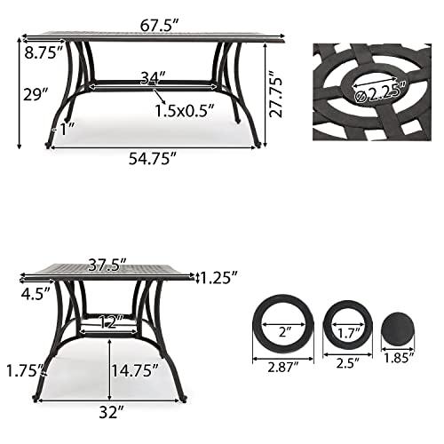 Christopher Knight Home Alfresco Outdoor Cast Aluminum Rectangular Dining Table, Bronze - CookCave