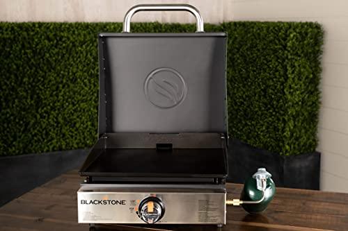 Blackstone 1814 Stainless Steel Propane Gas Portable, Flat Top Griddle Frill Station for Kitchen, Camping, Outdoor, Tailgating, Tabletop, Countertop – Heavy Duty & 12, 000 BTUs, 17 Inch, Black - CookCave